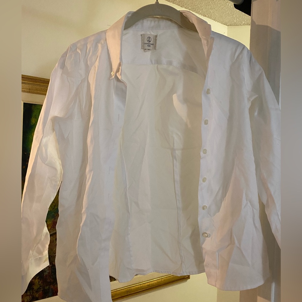 Lands’ End Kids White Button-down shirt